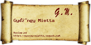 Gyöngy Mietta névjegykártya